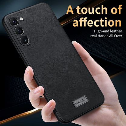 For Samsung Galaxy S23+ 5G SULADA Shockproof TPU Hybrid Handmade Leather Phone Case(Black) - Galaxy S23+ 5G Cases by SULADA | Online Shopping UK | buy2fix