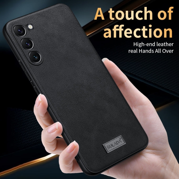 For Samsung Galaxy S24 5G SULADA Shockproof TPU Hybrid Handmade Leather Phone Case(Black) - Galaxy S24 5G Cases by SULADA | Online Shopping UK | buy2fix