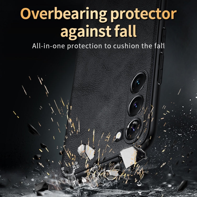 For Samsung Galaxy S23+ 5G SULADA Shockproof TPU Hybrid Handmade Leather Phone Case(Black) - Galaxy S23+ 5G Cases by SULADA | Online Shopping UK | buy2fix