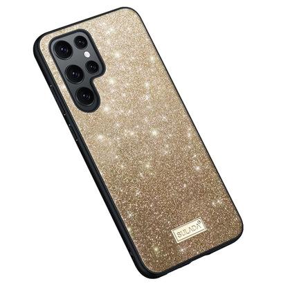 For Samsung Galaxy S24 Ultra 5G SULADA Glittery TPU Hybrid Handmade Leather Phone Case(Gold) - Galaxy S24 Ultra 5G Cases by SULADA | Online Shopping UK | buy2fix