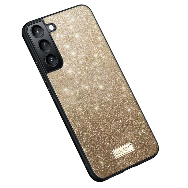 For Samsung Galaxy S24+ 5G SULADA Glittery TPU Hybrid Handmade Leather Phone Case(Gold) - Galaxy S24+ 5G Cases by SULADA | Online Shopping UK | buy2fix