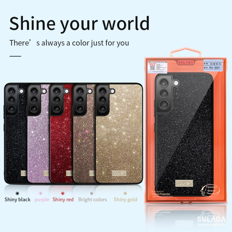 For Samsung Galaxy S24+ 5G SULADA Glittery TPU Hybrid Handmade Leather Phone Case(Gold) - Galaxy S24+ 5G Cases by SULADA | Online Shopping UK | buy2fix