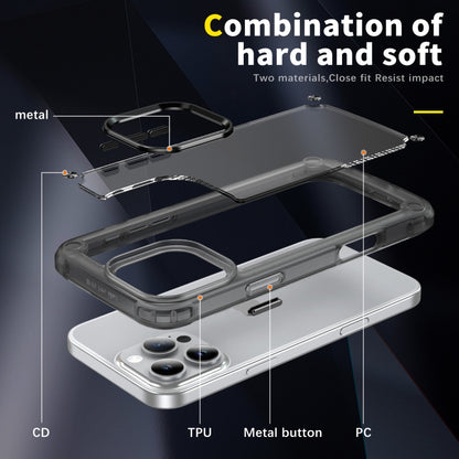 For iPhone 16 Pro Max Skin Feel TPU + PC Phone Case(Transparent Black) - iPhone 16 Pro Max Cases by buy2fix | Online Shopping UK | buy2fix