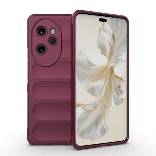 For Honor 100 Pro 5G Magic Shield TPU + Flannel Phone Case(Wine Red) - Honor Cases by buy2fix | Online Shopping UK | buy2fix