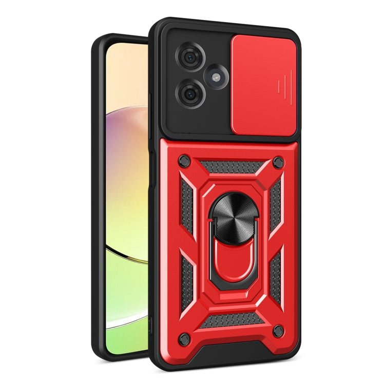 For Motorola Moto G54 5G EU Sliding Camera Cover Design TPU Hybrid PC Phone Case(Red) - Motorola Cases by buy2fix | Online Shopping UK | buy2fix