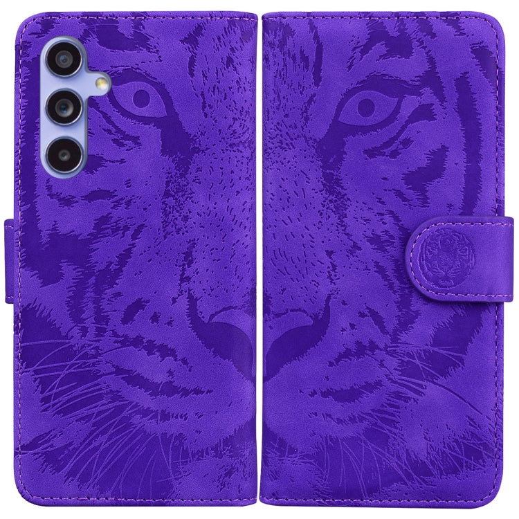 For Samsung Galaxy S23 FE 5G Tiger Embossing Pattern Flip Leather Phone Case(Purple) - Galaxy S23 FE 5G Cases by buy2fix | Online Shopping UK | buy2fix