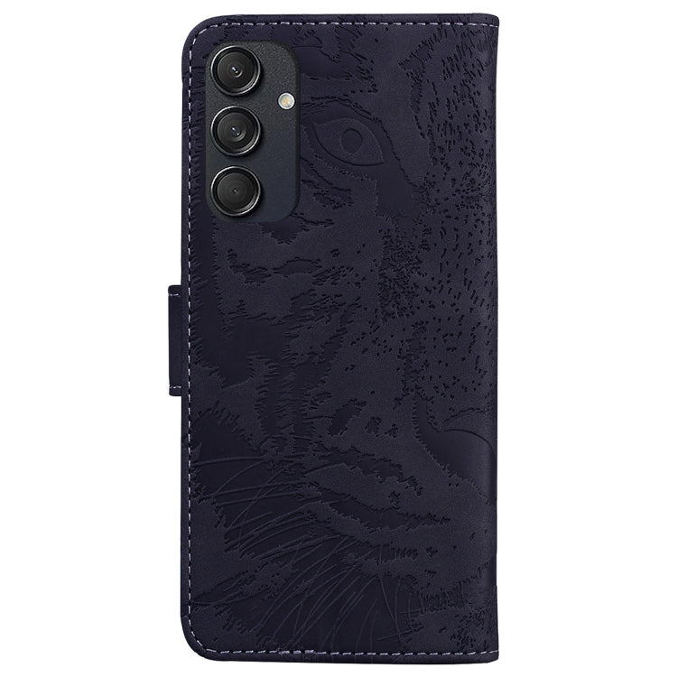 For Samsung Galaxy M55 Tiger Embossing Pattern Flip Leather Phone Case(Black) - Galaxy Phone Cases by buy2fix | Online Shopping UK | buy2fix