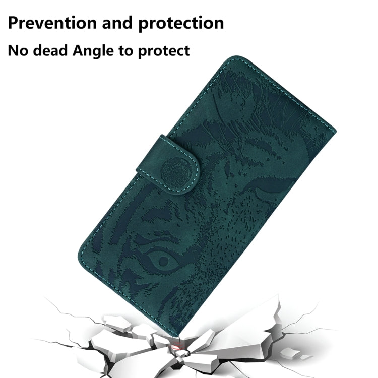 For Xiaomi Redmi Note 13 Pro 5G Tiger Embossing Pattern Leather Phone Case(Green) - Note 13 Pro Cases by buy2fix | Online Shopping UK | buy2fix