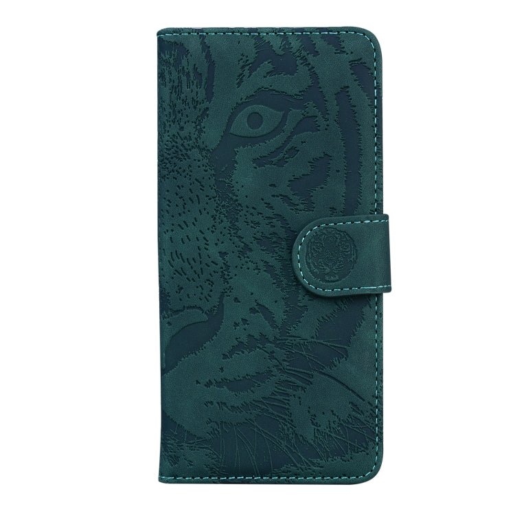 For Motorola Moto G Power 5G 2024 Tiger Embossing Pattern Leather Phone Case(Green) - Motorola Cases by buy2fix | Online Shopping UK | buy2fix