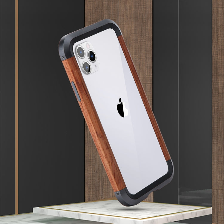 For iPhone 11 Pro Max R-JUST Metal + Wood Frame Protective Case - iPhone 11 Pro Max Cases by R-JUST | Online Shopping UK | buy2fix