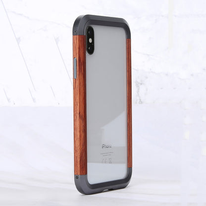 For iPhone XS Max R-JUST Metal + Wood Frame Protective Case - More iPhone Cases by R-JUST | Online Shopping UK | buy2fix