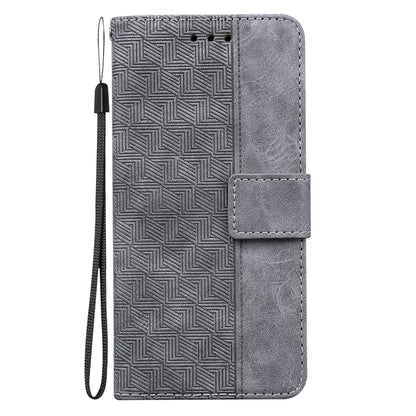 For Realme C67 4G Global Geometric Embossed Leather Phone Case(Grey) - C67 Cases by buy2fix | Online Shopping UK | buy2fix