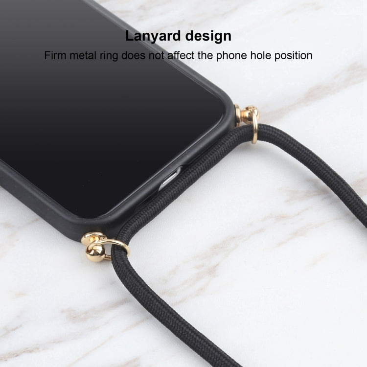 For iPhone 16 Plus Wheat Straw TPU Shockproof Phone Case with Neck Lanyard(Black) - iPhone 16 Plus Cases by buy2fix | Online Shopping UK | buy2fix