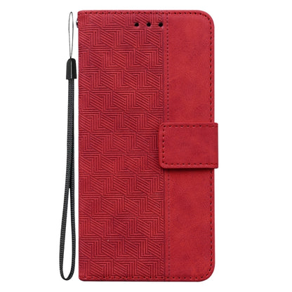 For Samsung Galaxy S24+ 5G Geometric Embossed Leather Phone Case(Red) - Galaxy S24+ 5G Cases by buy2fix | Online Shopping UK | buy2fix