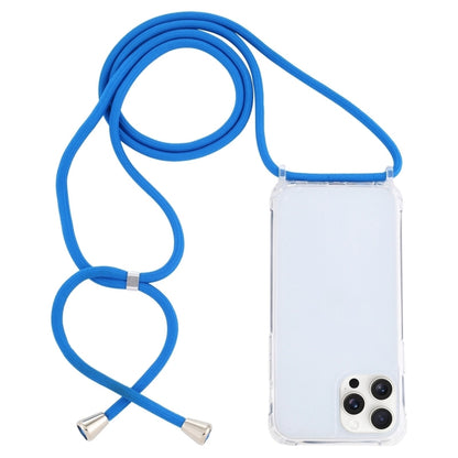 For iPhone 16 Pro Transparent Acrylic Airbag Shockproof Phone Protective Case with Lanyard(Blue) - iPhone 16 Pro Cases by buy2fix | Online Shopping UK | buy2fix