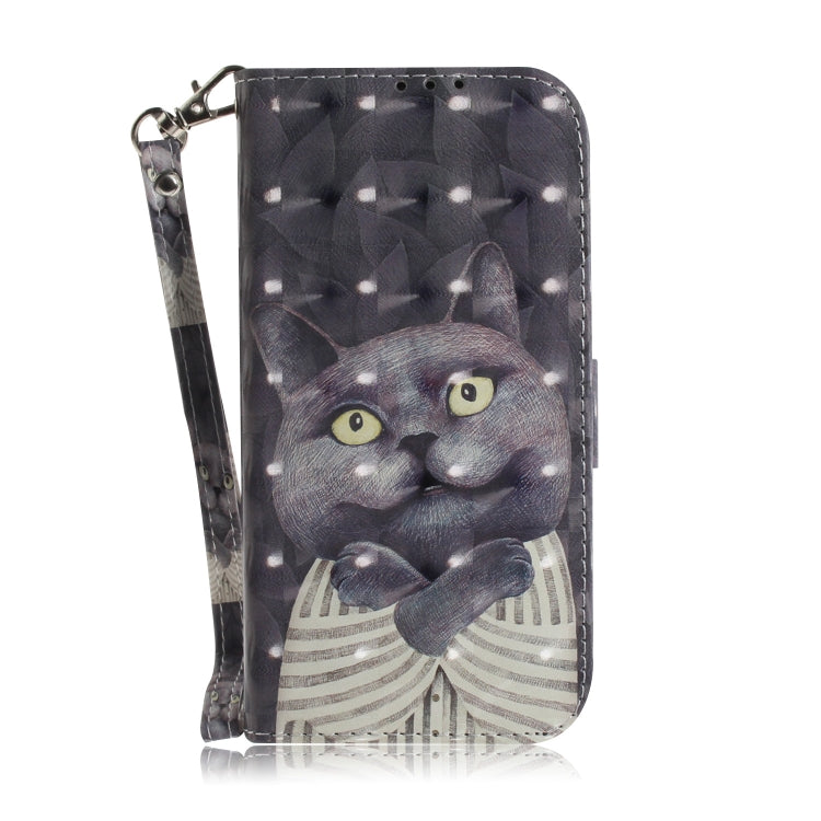 For iPhone 16e 3D Colored Horizontal Flip Leather Phone Case(Hug Cat) - iPhone 16e Cases by buy2fix | Online Shopping UK | buy2fix