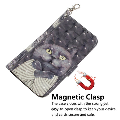 For iPhone 16e 3D Colored Horizontal Flip Leather Phone Case(Hug Cat) - iPhone 16e Cases by buy2fix | Online Shopping UK | buy2fix