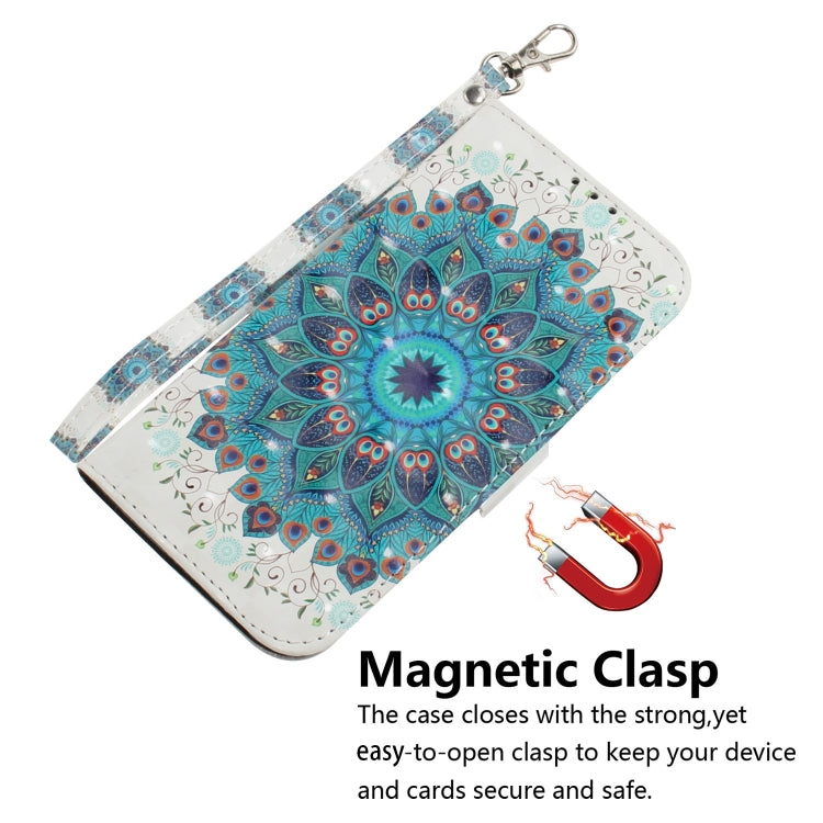 For iPhone 16 Pro Max 3D Colored Horizontal Flip Leather Phone Case(Peacock Wreath) - iPhone 16 Pro Max Cases by buy2fix | Online Shopping UK | buy2fix