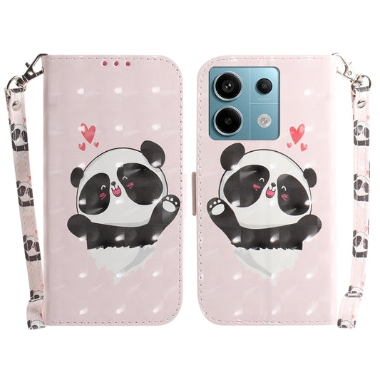 For Xiaomi Redmi Note 13 Pro 5G 3D Colored Horizontal Flip Leather Phone Case(Heart Panda) - Note 13 Pro Cases by buy2fix | Online Shopping UK | buy2fix