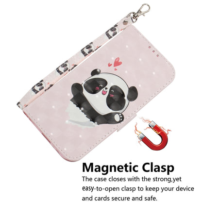 For Motorola Moto G Play 4G 2024 3D Colored Horizontal Flip Leather Phone Case(Heart Panda) - Motorola Cases by buy2fix | Online Shopping UK | buy2fix