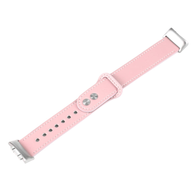 For Fitbit Charge 5 PU Leather Replacement Watch Band(Pink) - Watch Bands by buy2fix | Online Shopping UK | buy2fix