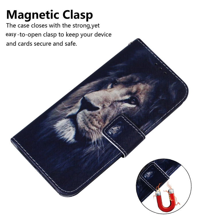 For iPhone SE 2024 Coloured Drawing Flip Leather Phone Case(Lion) - More iPhone Cases by buy2fix | Online Shopping UK | buy2fix