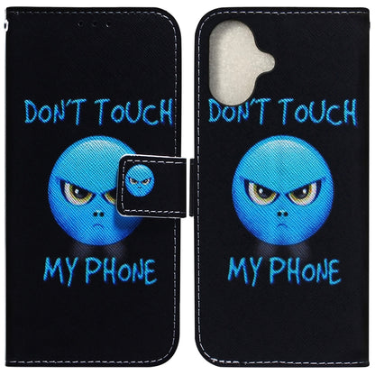 For iPhone 16 Coloured Drawing Flip Leather Phone Case(Anger) - iPhone 16 Cases by buy2fix | Online Shopping UK | buy2fix