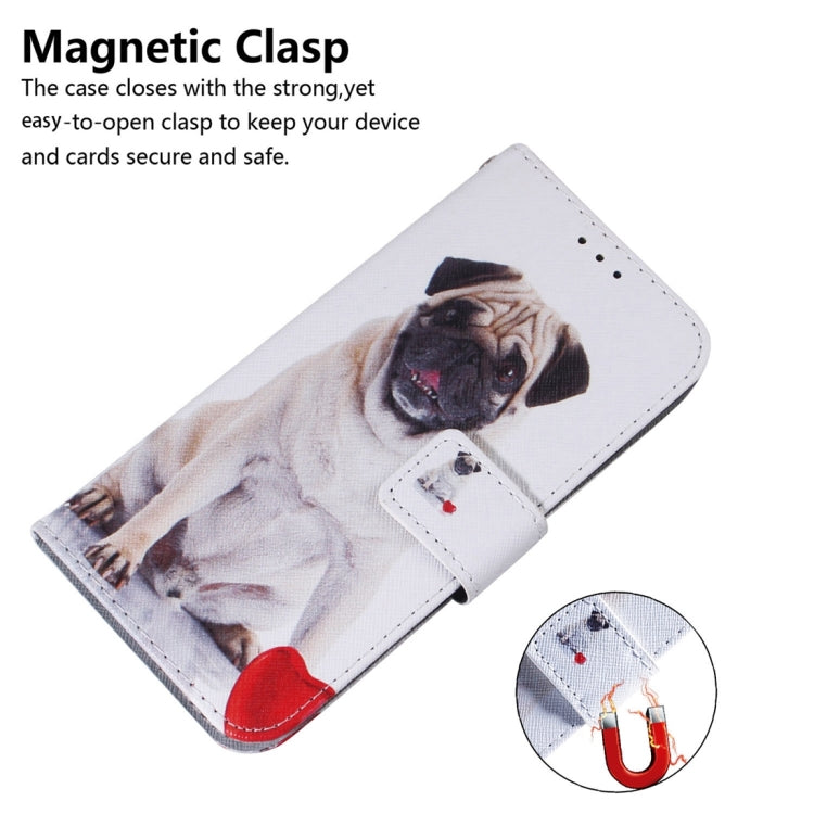 For Samsung Galaxy S24 5G Coloured Drawing Flip Leather Phone Case(Pug) - Galaxy S24 5G Cases by buy2fix | Online Shopping UK | buy2fix