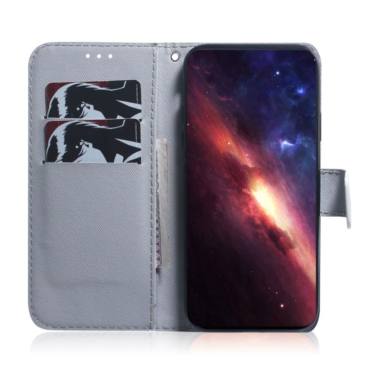 For Samsung Galaxy M55 Coloured Drawing Flip Leather Phone Case(White Wolf) - Galaxy Phone Cases by buy2fix | Online Shopping UK | buy2fix