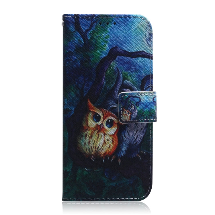 For OPPO Reno11 Global Coloured Drawing Flip Leather Phone Case(Oil Painting Owl) - Reno11 Cases by buy2fix | Online Shopping UK | buy2fix