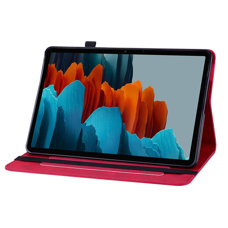 For Samsung Galaxy Tab S9 Skin Feel Solid Color Zipper Leather Tablet Case(Red) - Galaxy Tab S9 Cases by buy2fix | Online Shopping UK | buy2fix