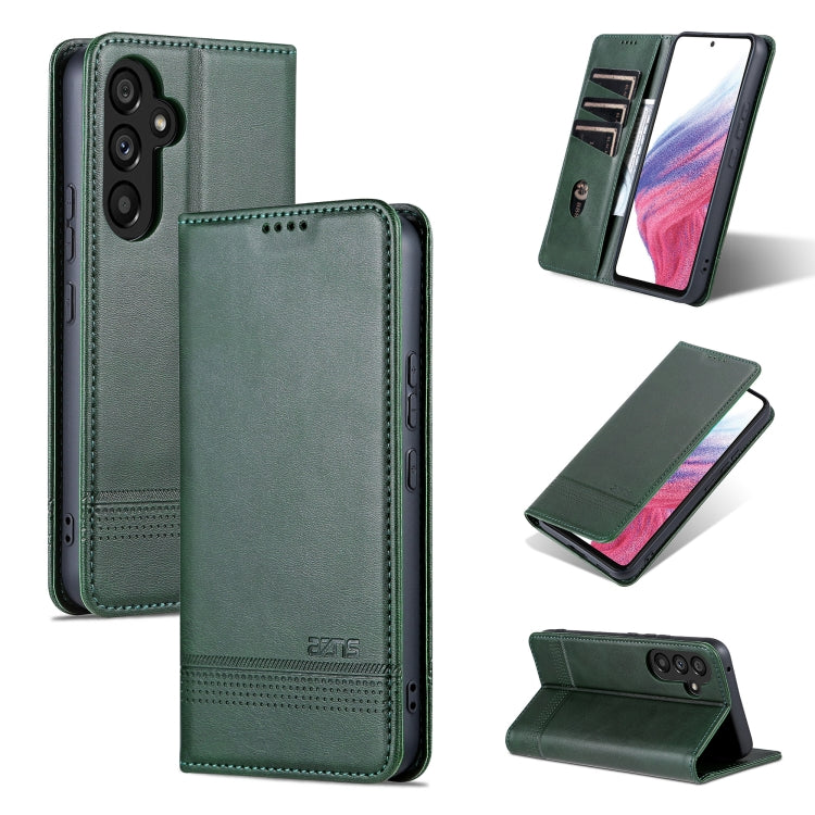 For Samsung Galaxy S23 FE 5G AZNS Magnetic Calf Texture Flip Leather Phone Case(Dark Green) - Galaxy S23 FE 5G Cases by AZNS | Online Shopping UK | buy2fix