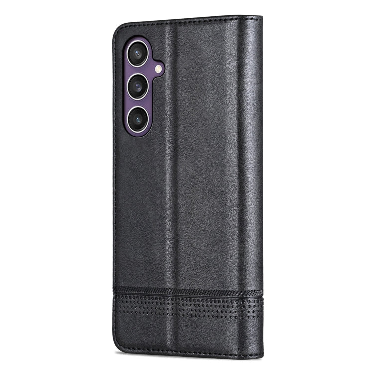 For Samsung Galaxy S24 5G AZNS Magnetic Calf Texture Flip Leather Phone Case(Black) - Galaxy S24 5G Cases by AZNS | Online Shopping UK | buy2fix