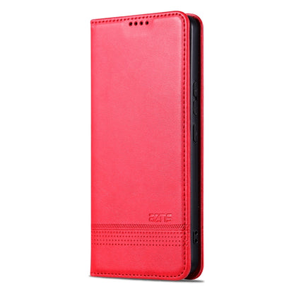 For Samsung Galaxy S24+ 5G AZNS Magnetic Calf Texture Flip Leather Phone Case(Red) - Galaxy S24+ 5G Cases by AZNS | Online Shopping UK | buy2fix