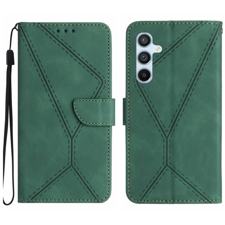 For Samsung Galaxy S24+ 5G Stitching Embossed Leather Phone Case(Green) - Galaxy S24+ 5G Cases by buy2fix | Online Shopping UK | buy2fix