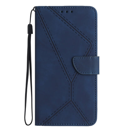 For Samsung Galaxy A35 5G Stitching Embossed Leather Phone Case(Blue) - Galaxy Phone Cases by buy2fix | Online Shopping UK | buy2fix