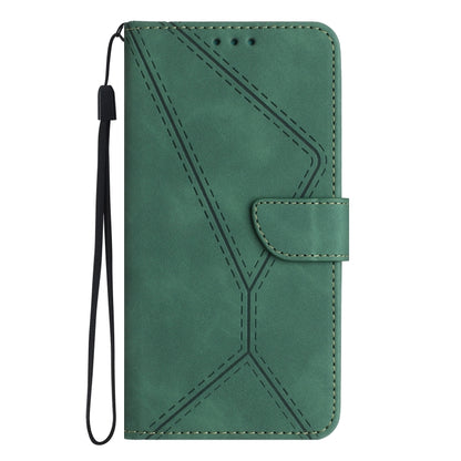 For Samsung Galaxy A55 5G Stitching Embossed Leather Phone Case(Green) - Galaxy Phone Cases by buy2fix | Online Shopping UK | buy2fix