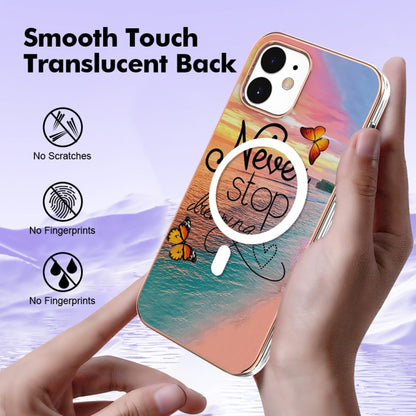 For iPhone 12 / 12 Pro Marble Pattern Dual-side IMD Magsafe TPU Phone Case(Dream Butterfly) - iPhone 12 / 12 Pro Cases by buy2fix | Online Shopping UK | buy2fix