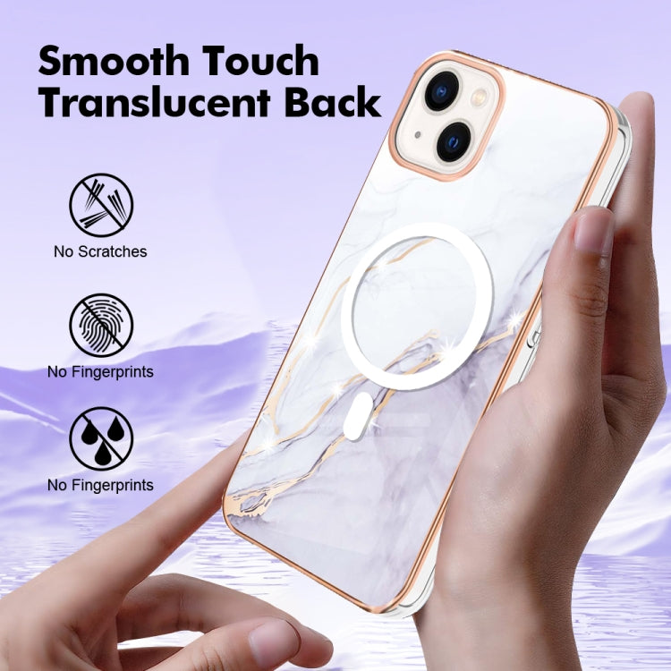 For iPhone 13 Marble Pattern Dual-side IMD Magsafe TPU Phone Case(White 006) - iPhone 13 Cases by buy2fix | Online Shopping UK | buy2fix