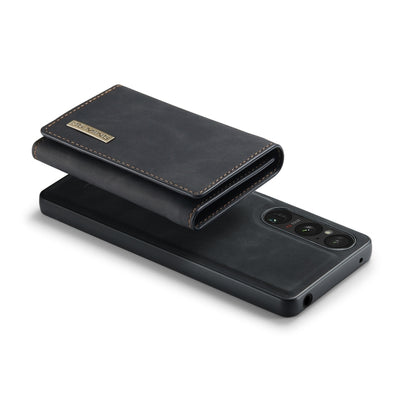 For Sony Xperia 1 V DG.MING M1 Series 3-Fold Multi Card Wallet + Magnetic Phone Case(Black) - Sony Cases by DG.MING | Online Shopping UK | buy2fix