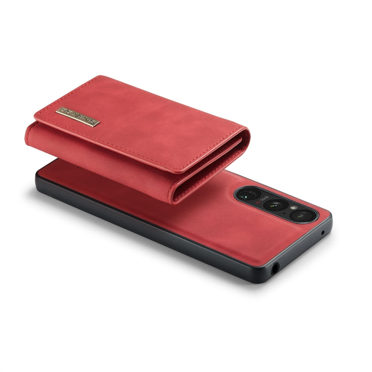 For Sony Xperia 1 V DG.MING M1 Series 3-Fold Multi Card Wallet + Magnetic Phone Case(Red) - Sony Cases by DG.MING | Online Shopping UK | buy2fix