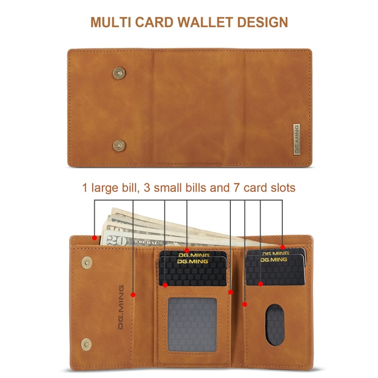 For Sony Xperia 10 VI DG.MING M1 Series 3-Fold Multi Card Wallet + Magnetic Phone Case(Brown) - Sony Cases by DG.MING | Online Shopping UK | buy2fix