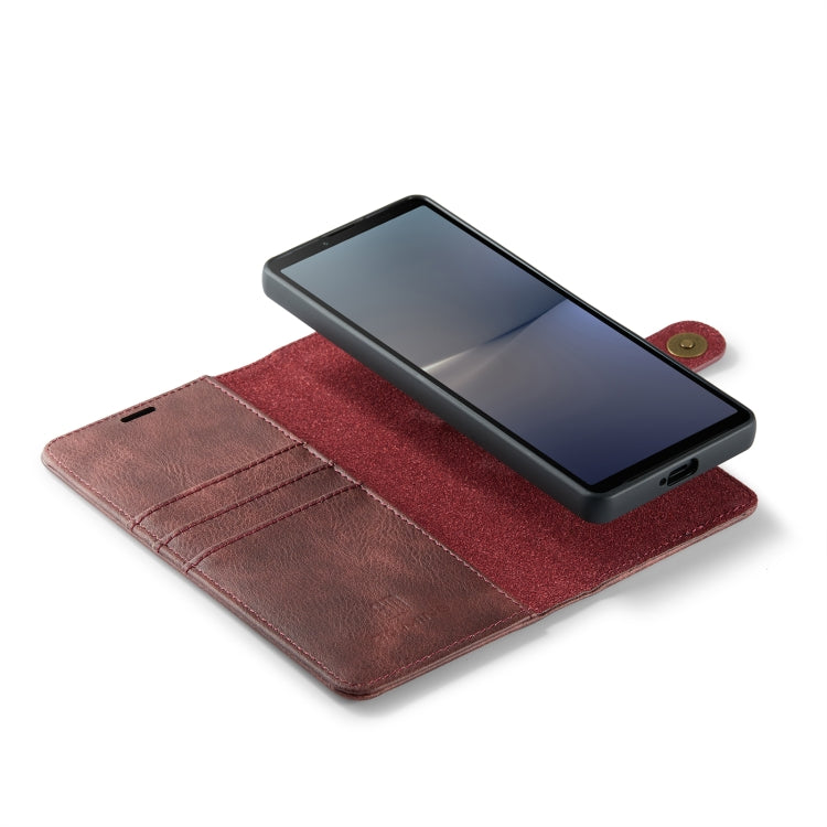 For Sony Xperia 10 V DG.MING Crazy Horse Texture Detachable Magnetic Leather Phone Case(Red) - Sony Cases by DG.MING | Online Shopping UK | buy2fix