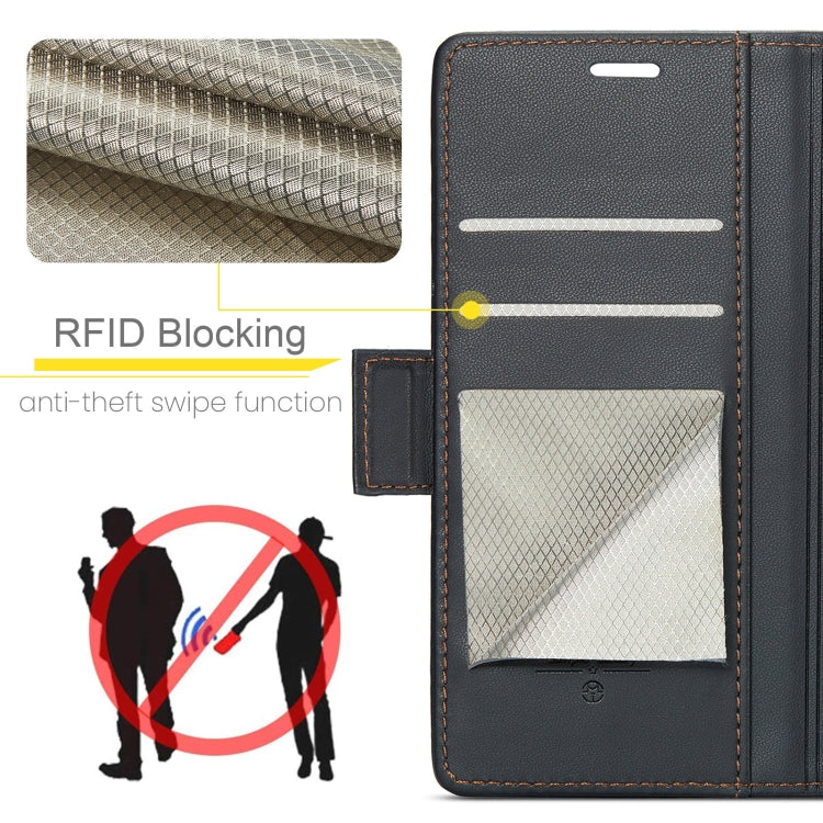 For Samsung Galaxy Z Fold6 5G CaseMe 023 Butterfly Buckle Litchi Texture RFID Anti-theft Leather Phone Case(Black) - Galaxy Z Fold6 5G Cases by CaseMe | Online Shopping UK | buy2fix