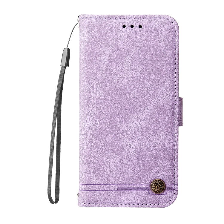For Samsung Galaxy S24 Skin Feel Life Tree Metal Button Leather Phone Case(Purple) - Galaxy S24 5G Cases by buy2fix | Online Shopping UK | buy2fix