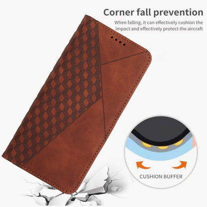 For Samsung Galaxy S24 Diamond Splicing Skin Feel Magnetic Leather Phone Case(Brown) - Galaxy S24 5G Cases by buy2fix | Online Shopping UK | buy2fix