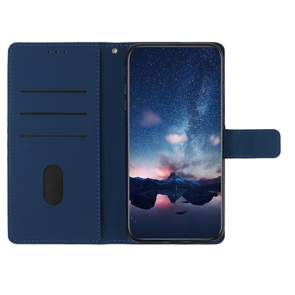 For iPhone 16 Plus Diamond Embossed Skin Feel Leather Phone Case(Dark Blue) - iPhone 16 Plus Cases by buy2fix | Online Shopping UK | buy2fix