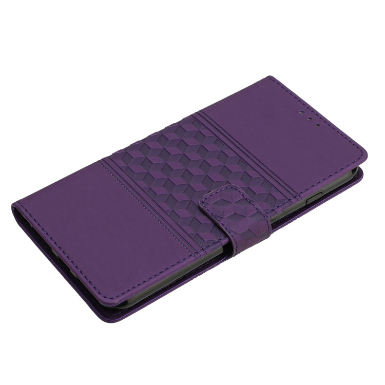 For iPhone 16 Pro Max Diamond Embossed Skin Feel Leather Phone Case(Purple) - iPhone 16 Pro Max Cases by buy2fix | Online Shopping UK | buy2fix