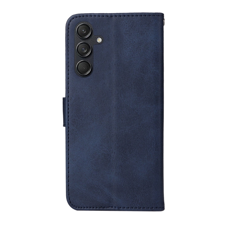 For Samsung Galaxy M55 5G Classic Calf Texture Flip Leather Phone Case(Blue) - Galaxy Phone Cases by buy2fix | Online Shopping UK | buy2fix