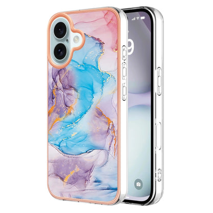 For iPhone 16 Plus Electroplating Pattern IMD TPU Shockproof Case(Milky Way Blue Marble) - iPhone 16 Plus Cases by buy2fix | Online Shopping UK | buy2fix